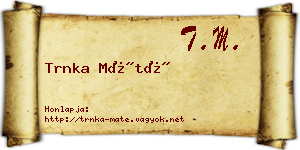 Trnka Máté névjegykártya