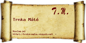 Trnka Máté névjegykártya